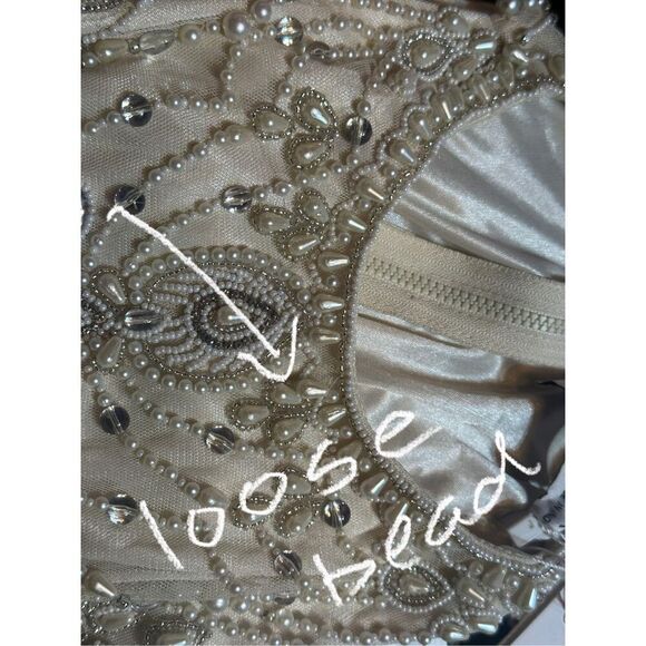 Mac Duggal NWT size 2 nude/ silver evening gown style 5740 *Read Notes* - Picture 6 of 10